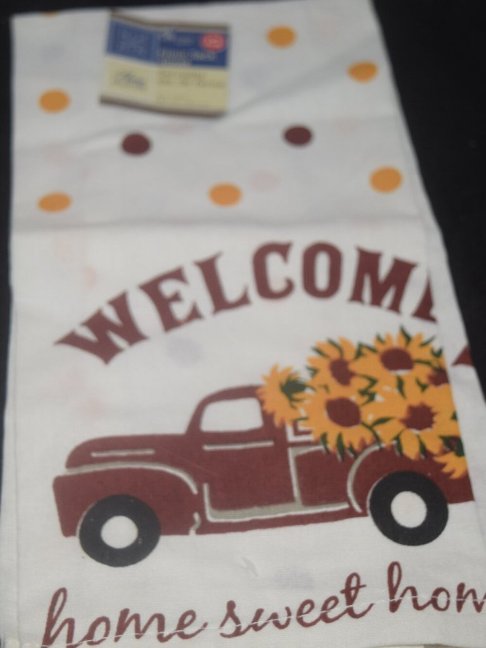 🍂NWT Welcome Home Sweet Home Red Truck Sunflower Kitchen Towel